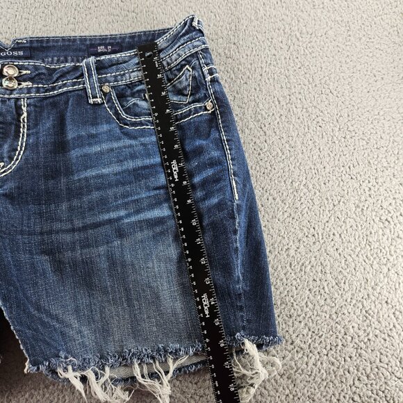 Vigoss Denim Shorts Womens 24 Blue Dallas Cut Off Frayed Hem Distressed Jean - Picture 12 of 16